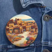Custom Pin Button Badge Adobe Village Desert Community