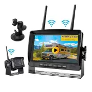 Digital Wireless Reverse Camera Rear View 7" DVR Monitor For Trailer Caravan Van