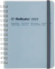 Delfonics Rollbahn Spiral-Bound Daily Planner Clear Blue 125 Pages 5mm Grid Detachable Paper Perforation 12 PP Pockets