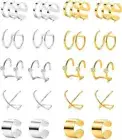 Tornito 4-10 Pairs Stainless Steel Ear Cuff Helix Cartilage Clip On Wrap Earring