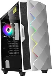 Mid-Tower Computer Case E-ATX/M-ATX, Tempered Glass Side Panel(White)