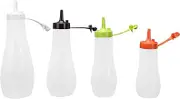 KICHOUSE 4Pcs Squeeze Sauce Bottles Food Grade Storage Containers for Salad Jam Leak Lightweight Portable Design with Corrosion Resistance for Condiments