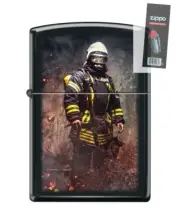 Zippo 82274 firefighter fireman bravery courage smoke Lighter + FLINT PACK