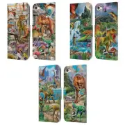 OFFICIAL P.D. MORENO DINOSAUR SCENE LEATHER BOOK CASE FOR APPLE iPOD TOUCH MP3