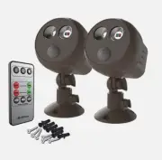New Set of 2 Swann Alpha Series Wireless Motion Sensor Spotlight BROWN + Remote