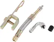 X AUTOHAUX 1 Set 45 Degrees Copper Tire Valve Extension with Flexible Stainless Steel 100mm Tyre Valve Stem Extender for Car Motorcycle RV Truck Bike