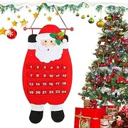 [bellv] Christmas Felt Countdown 2023 - Felt Santa Claus Snowman Elk Christmas Felt Advent Calendar 2023 with 24 Pockets Christmas Advent Calendar, Decorative Christmas Calendar