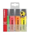 STABILO Boss Original Highlighter 4 Assorted Colour Chisel 2mm 5mm Tips 0070270