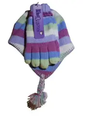 Miss Attitude Knitted Beanie Hat Gloves 2pc Set One Size Toddler