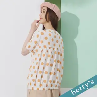 【betty’s 貝蒂思】V領點點印花假兩件上衣(駝色)