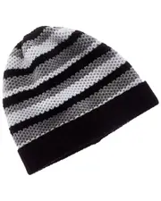 Portolano Striped Honeycomb Stitched Wool Beanie