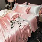 4pcs True 100% Mulberry Silk Bedding Set Duvet Cover/flat Bed Sheet Pillowcase
