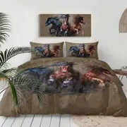 v5062 Bed Sheets Running Horses Wild Animal Pattern Duvet Cover Set Bedroom Decor Bed Sheets IU5062