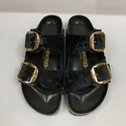 Birkenstock New w/ Box Arizona Big Buckle Rivet Black Velvet Exquisite Regular