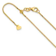 22 Inch 10K Adjustable .9mm Box Chain