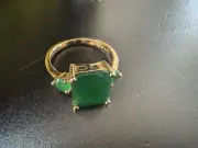 585 14K RG Rose Gold Stamped Chunky Emerald Square Cut Size 7 Ring