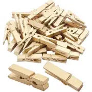 50 Pieces Photo ClipsMini Gold Wooden Picture Paper Clip Clothespins Peg for ...