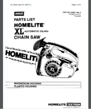 Homelite ChainSaw Parts Manual For XL UT-10511-4 8 pages COMB BOUND