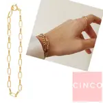 CINCO 葡萄牙精品 PERNILLE BRACELET 925純銀鑲24K金扣手鍊 簡約百搭款