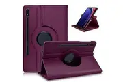 For Samsung Galaxy Tab S9 Case Leather Smart 360 Rotate Flip Stand Case Cover (Purple)