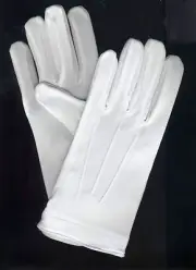 White Tuxedo Gloves Parade Dress Uniform Color Guard Stretchable Band Formal