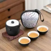 Chinese Ceramic Teapot with 3 Cups Portable Travel tea sets