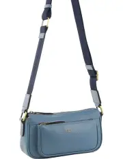 [PIERRE CARDIN] Leather Cross-Body Bag in Blue