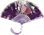 Silk Cloth Gold Fans Chinese Traditional Dance Fan Chinese Style Fan Decorative Customized Fan Folding Fan Handmade