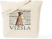 CafePress Vizsla Traits Tote Bag Natural Canvas Tote Bag, Reusable Shopping Bag