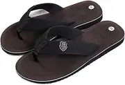 [LUCBEI] Sandals Men Summer Flip Flops Beach Sandals Anti-Slip Casual Flat Shoes Slippers Flat Slides Shoes House Slippers Easy for Putting on or Taking Off (Color : Auburn, Size : 41)