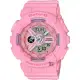 CASIO 卡西歐 Baby-G 花朵系列雙顯手錶-玫瑰粉 BA-110-4A1DR