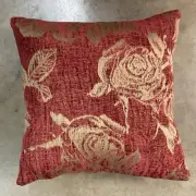 New 16"x16" Square Chanille Decorative Throw Pillow Cover with Insert, Burgendy