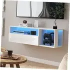 Floating TV Stand Wall Mounted with Lights,LED TV Stand Floating 40"