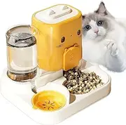 Automatic Cat Feeder - 2-in-1 Automatic Dog Feeder - Feeding System with Bowl, Large Volume Food Container for Cats Puppies and Small Animals