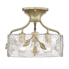Golden Lighting Calla 3 Light Semi Flush Mount, White Gold/Water - 3160-SFWG-HWG