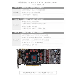 Bykski 水冷頭用於技嘉 GTX1080/1070-G1-GAMING rev1.0/GV-N1080WF2 1.0