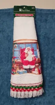 VTG NOS Christmas Tree Skirt 42 Inch Kmart Santa/Elves Workshop NWT