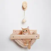 Wall Mounted Cat Hammock w/Toy, Self Warming Bed Shelf Indoor/Outdoor Sleeping
