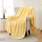 Light Yellow Flannel Throw Blanket (50X40 50x40 Inch Small Light Yellow