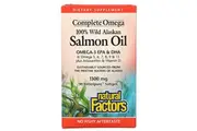 Natural Factors, 100% Wild Alaskan Salmon Oil, 1300 mg, 90 Enteripure Softgels