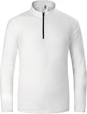 [Generic] Men's 1/4 Zip Pullover Long Sleeve Shirt Casual Stretch Mock Neck Golf Shirts Quarter Zip Outdoor Tops Sweatshirt