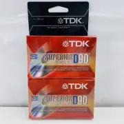 TDK D90 Superior Normal Bias Cassette Tapes 2 Pack