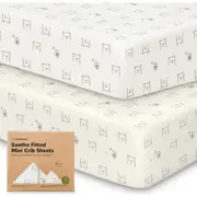 KeaBabies Soothe Fitted Mini Crib Sheet in Bumble Bear at Nordstrom One Size