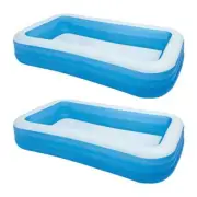 Intex Swim Center 72in x 120in Rectangular Inflatable Swimming Pool, 2 Pack