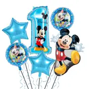 6pcs Mickey Mouse Foil Helium Balloon Set - Kids Boys Birthday Party Decorations
