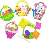ERINGOGO 4PCS Easter DIY Material Kit Creative Handmade Cartoon Flower Basket Easter Egg Craft for Educational for Kindergarten Activities Fun DIY Project