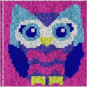 Whimsy Owl DIY Latch Hook Kit - Fun Crochet Needlework for Kids & Adults - Vibra
