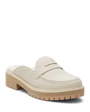 Toms Women's Cara Lug Leather Penny Loafer Mules 10