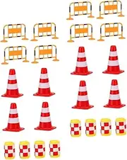 HEALSOPTHY 24Pcs Roadblock Educational Traffic Signs for Simulation Road Cones for Cognitive Learning Play Any Surface