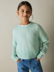 Reiss Aqua Aluna 9-13 yrs Rib-Knit Jumper With Wool and Alpaca (AM4069) | $80